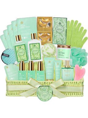 Spa Gift Basket for Mom - 32 Pcs Hydrating Skin Care & Bath Set, Self-Care Gift